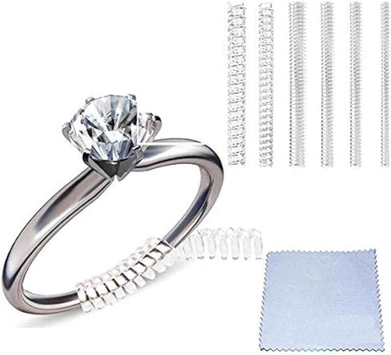 Eiito Ring Sizers for Loose Rings, Ring Size Adjuster Spacers or Tightener, Invisible Guards, 6 Sizes Fitter, Resizer Fit Almost Any Rings, Reduces Size by 0.5-1.5 - Image 1